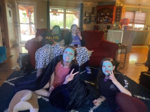 IE Members with spa face masks on